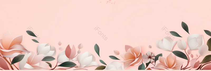 粉色文艺简约鲜花花瓣手绘展板背景鲜花背景底部花朵装饰边框,插画/手绘图,插画/手绘图库,插画/手绘图下载,插画/手绘